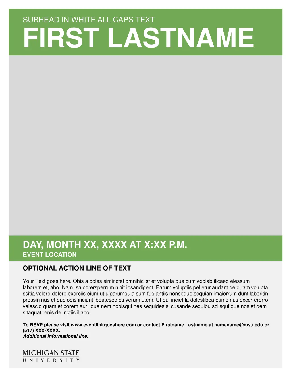 subhead in white all caps text first lastname