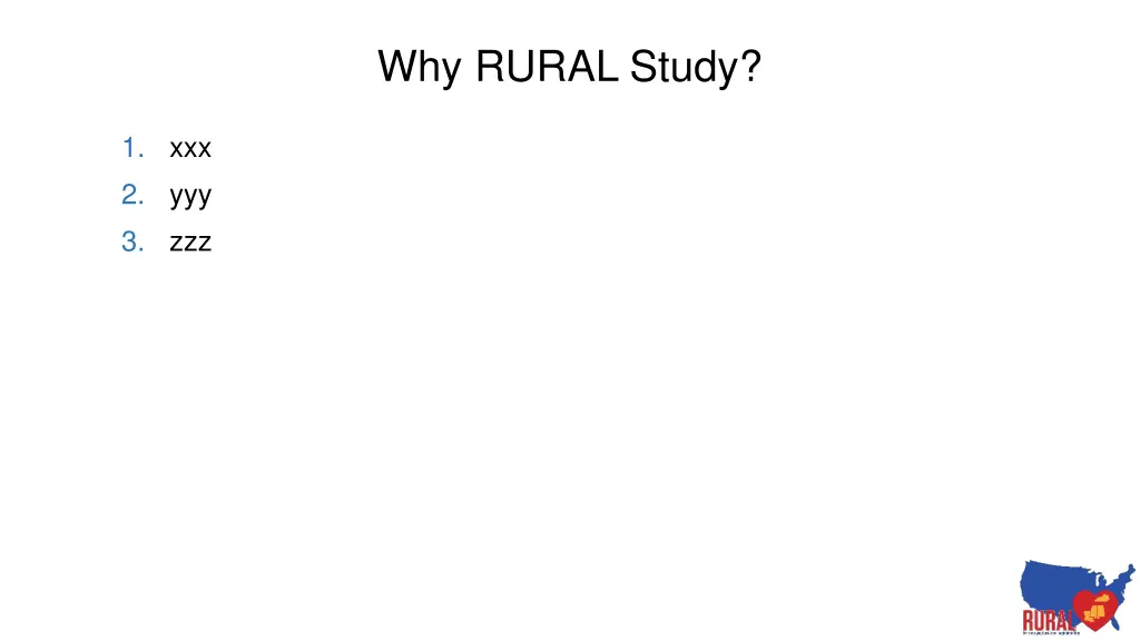 why rural study
