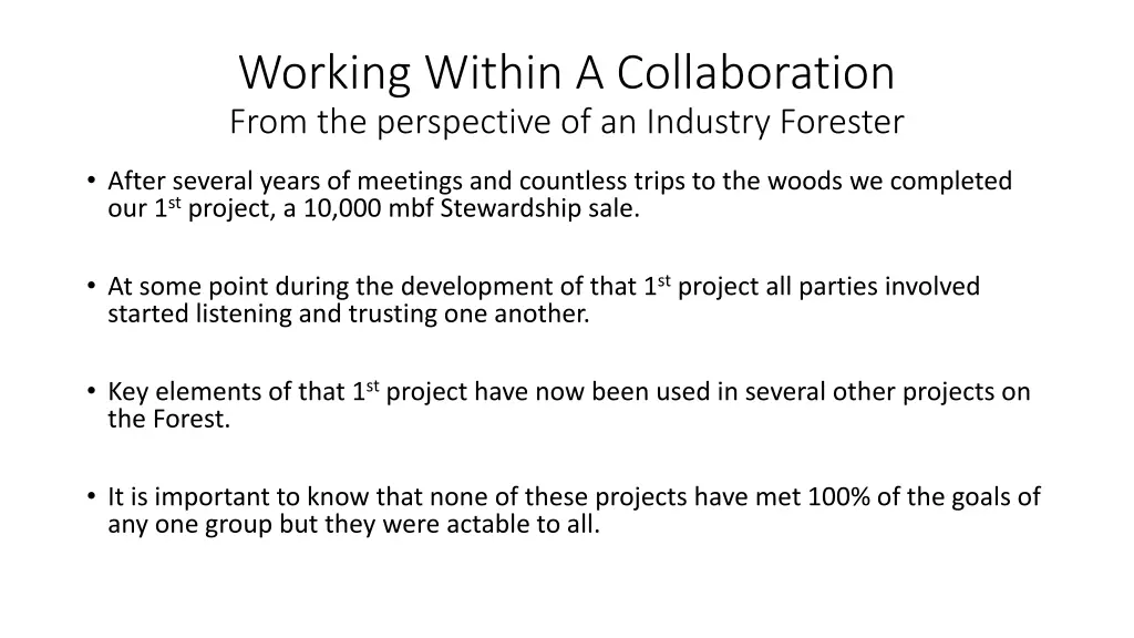 working within a collaboration from 1