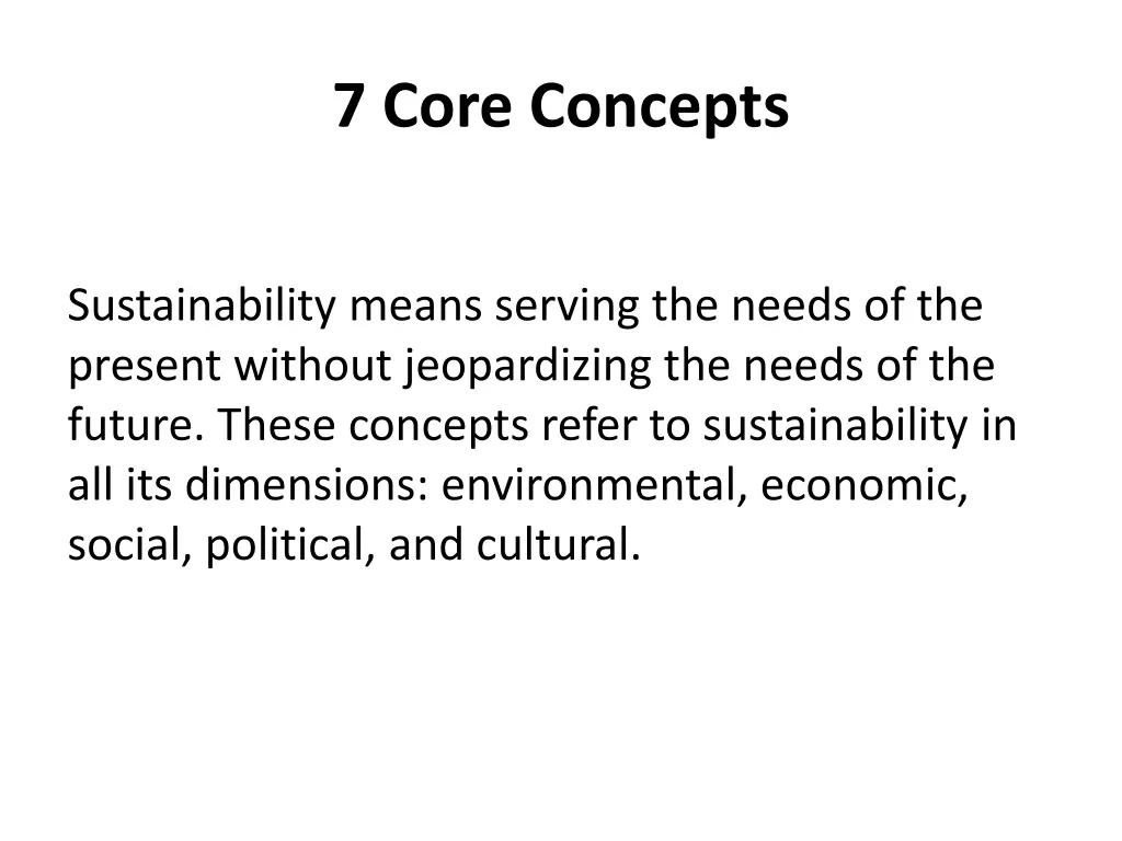 7 core concepts