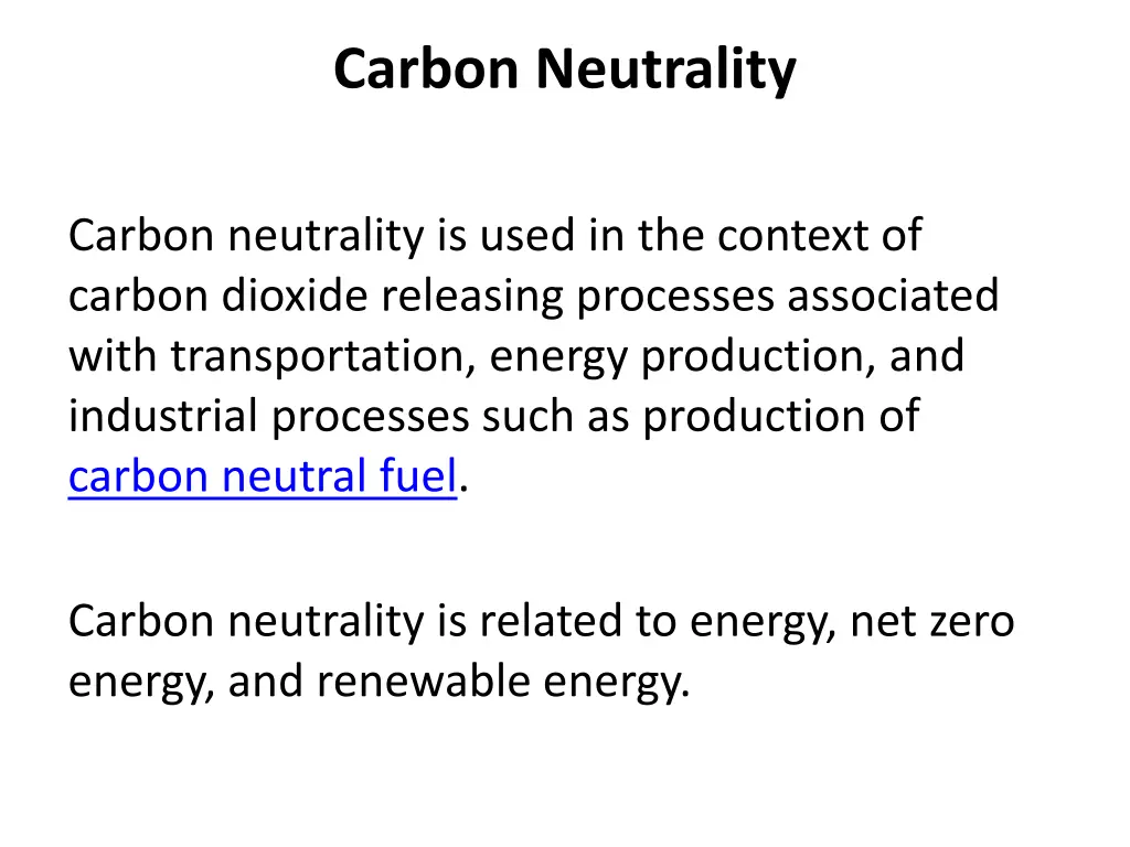 carbon neutrality