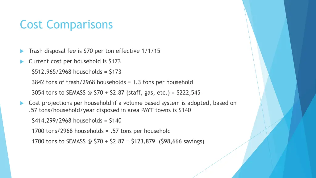 cost comparisons