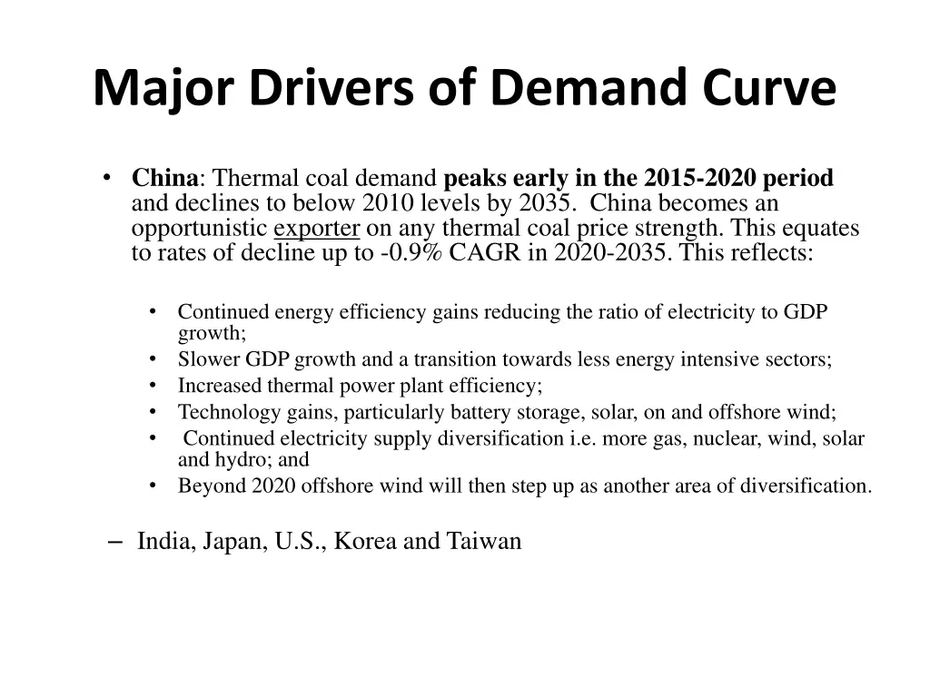major drivers of demand curve