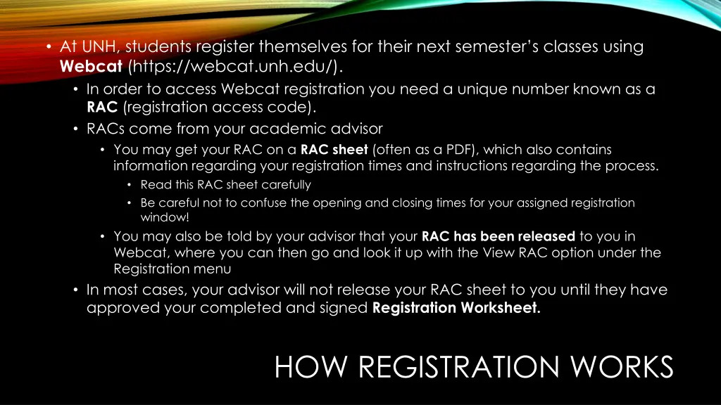 at unh students register themselves for their