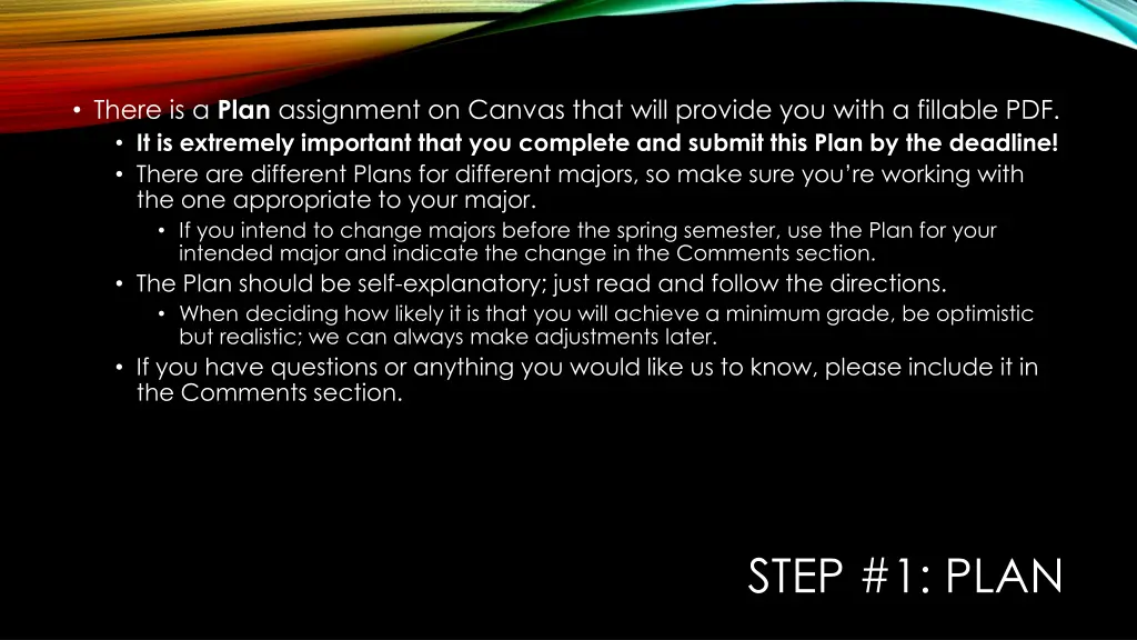 there is a plan assignment on canvas that will