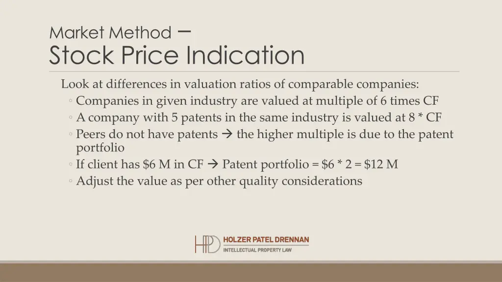 market method stock price indication 1