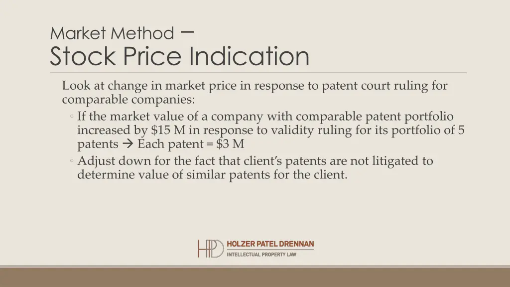 market method stock price indication