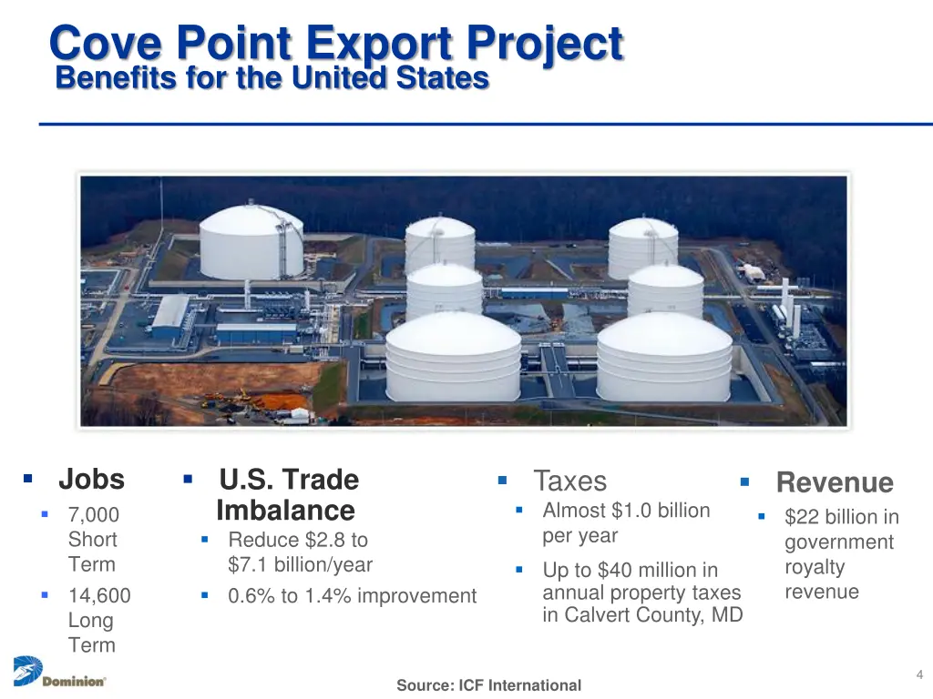 cove point export project benefits for the united