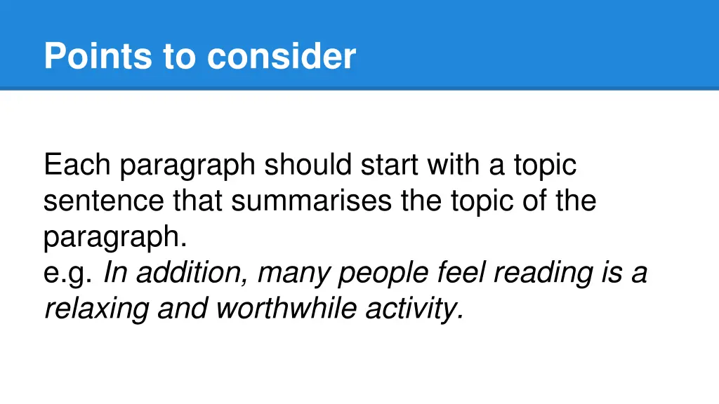 points to consider 1