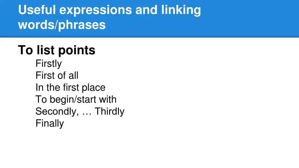 useful expressions and linking words phrases