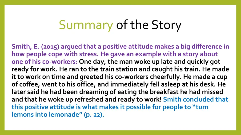 summary of the story