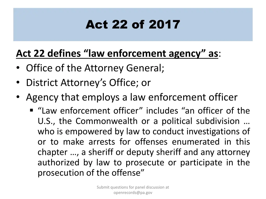 act 22 of 2017 1