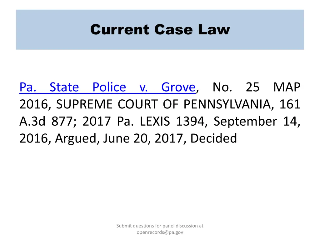 current case law 1
