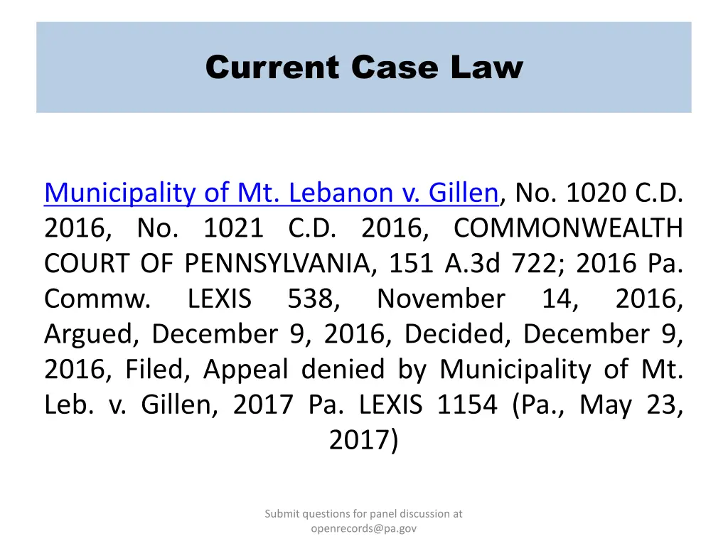 current case law 10