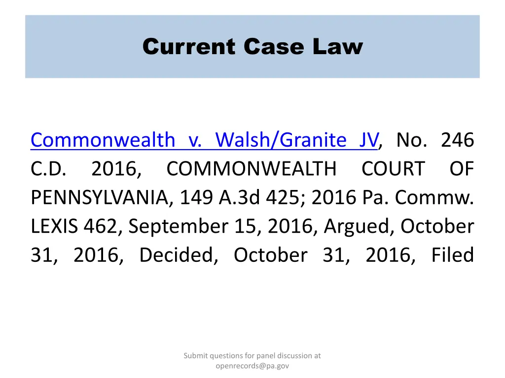 current case law 11