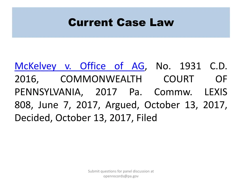 current case law 2