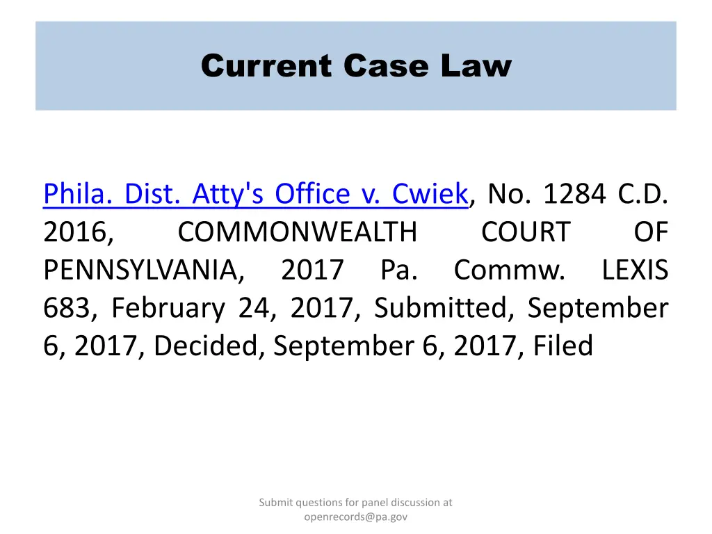 current case law 5