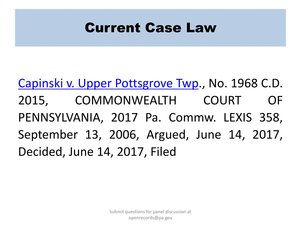 current case law 6