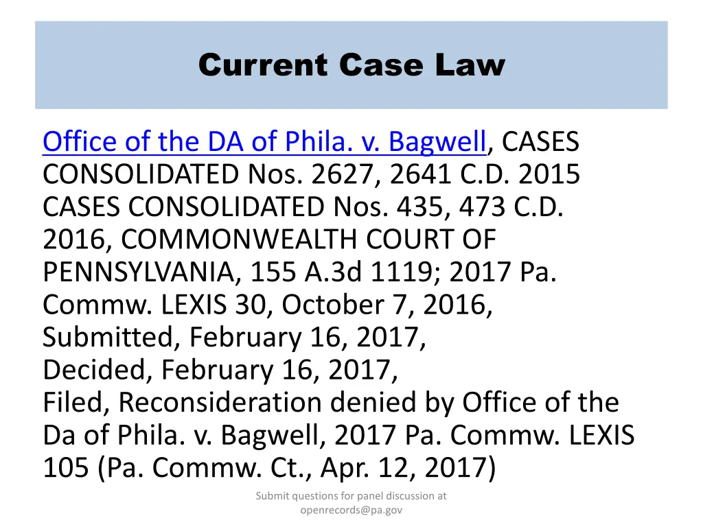 current case law 8