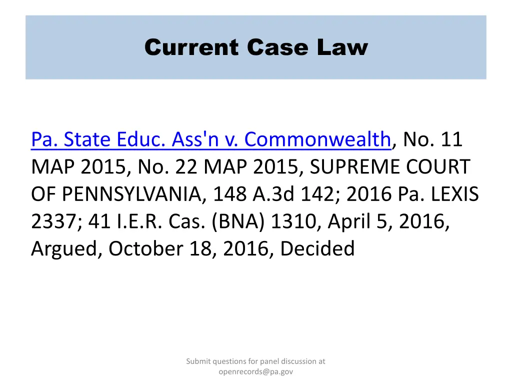 current case law