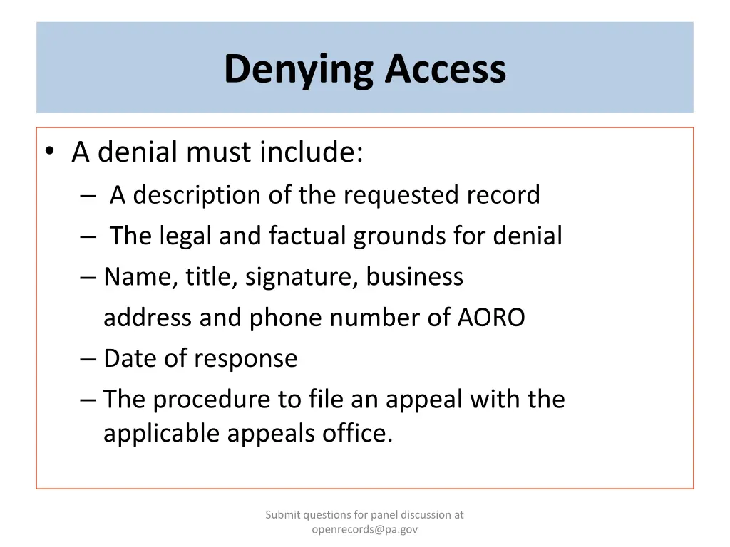 denying access