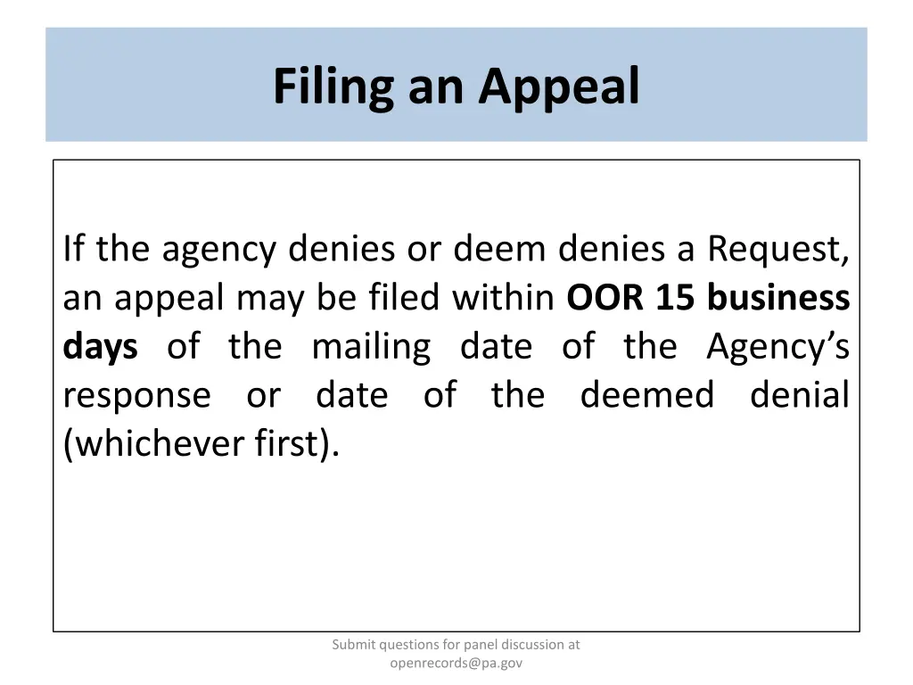 filing an appeal