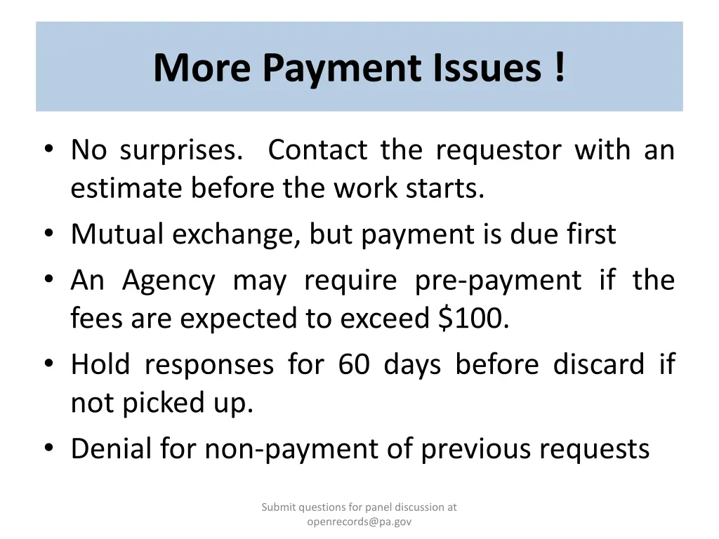 more payment issues