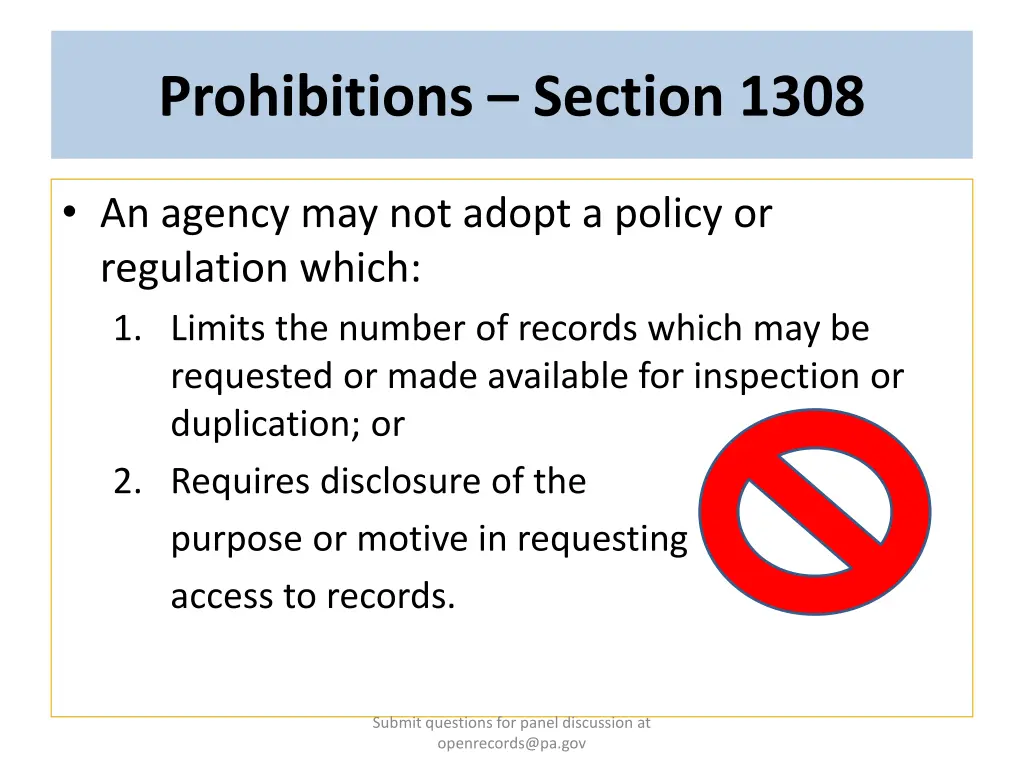 prohibitions section 1308