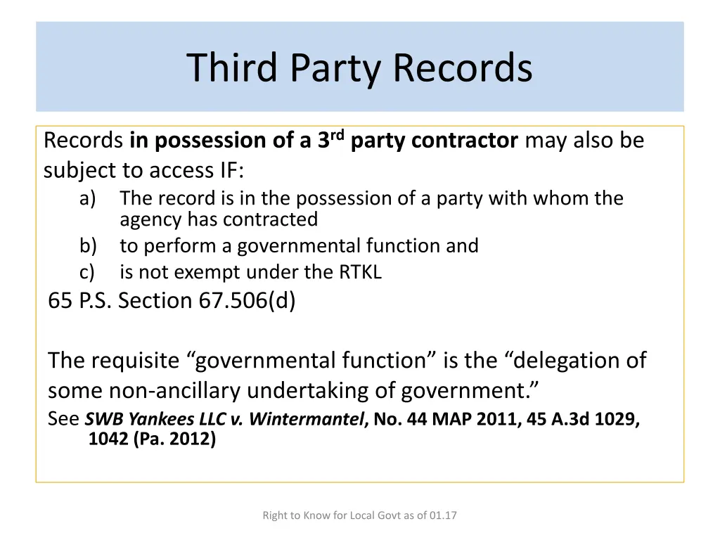 third party records