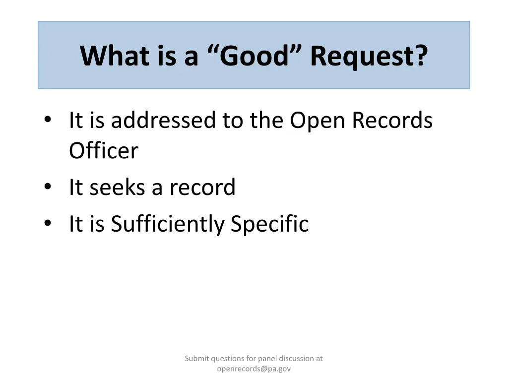 what is a good request