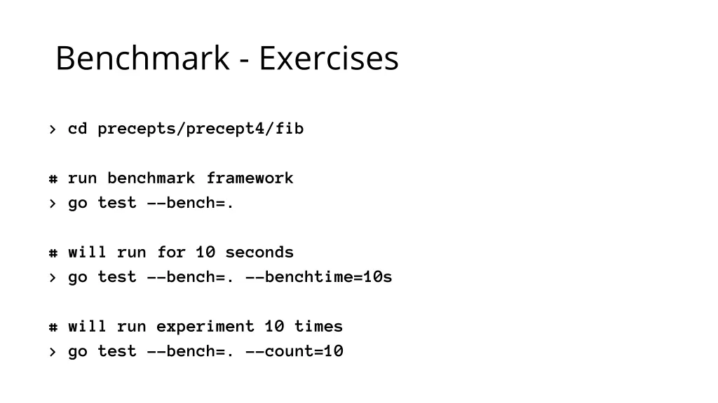 benchmark exercises 1