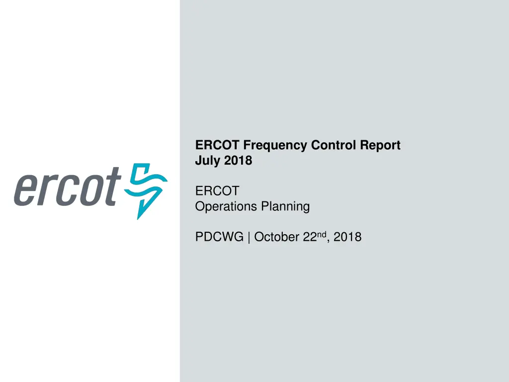 ercot frequency control report july 2018