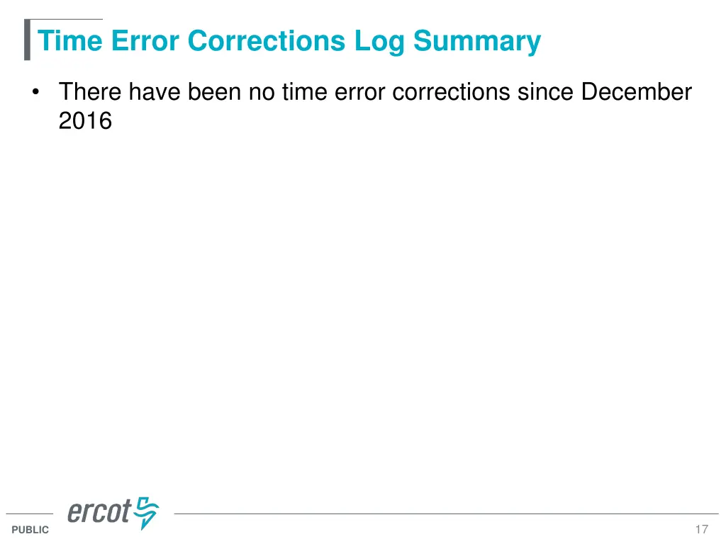 time error corrections log summary
