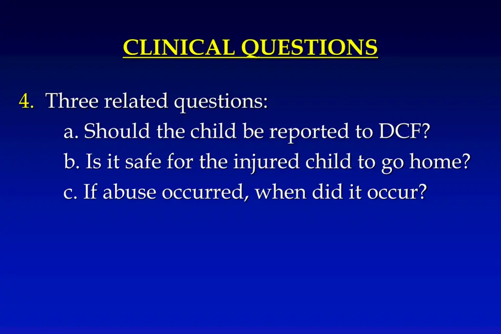 clinical questions 1