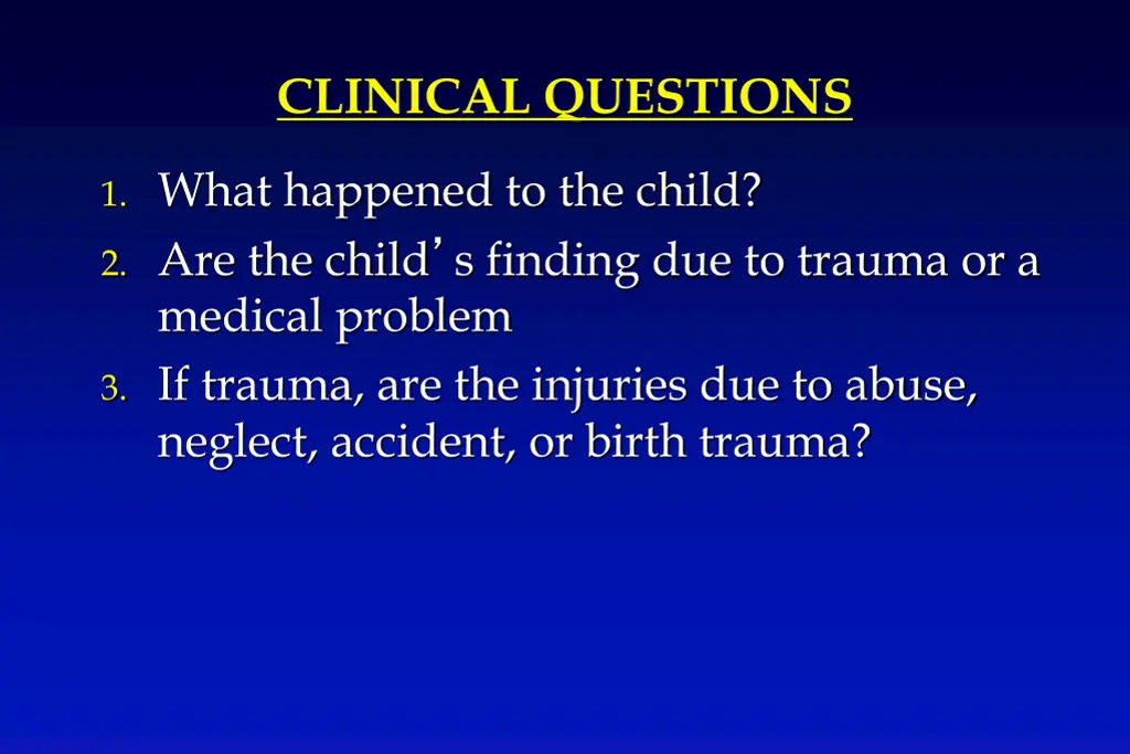 clinical questions