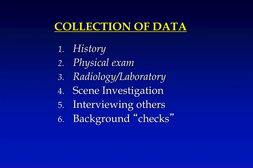 collection of data