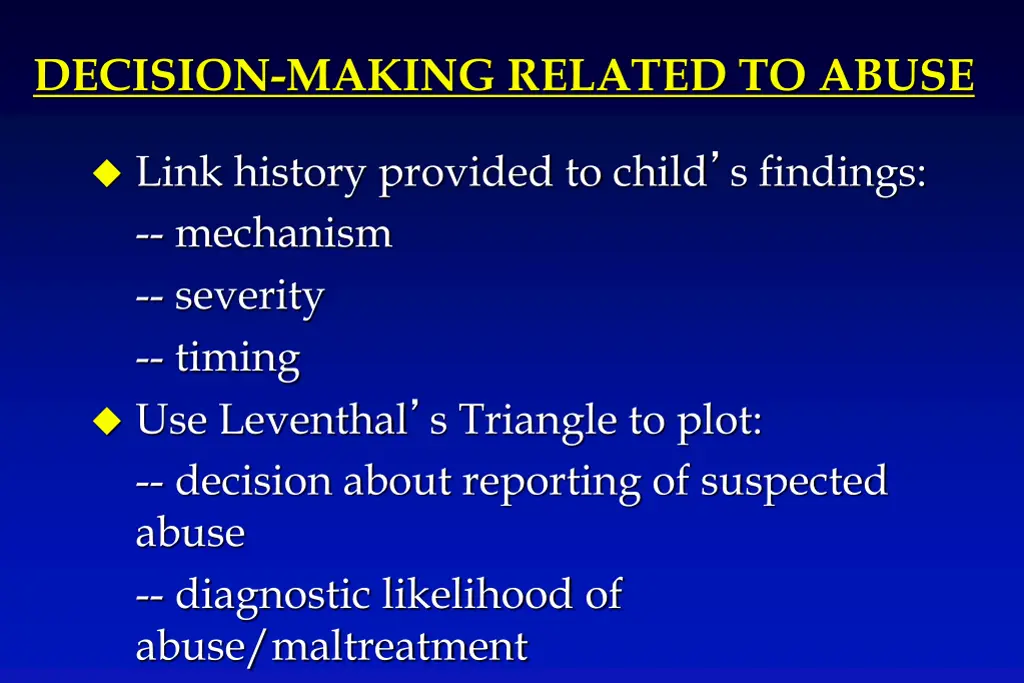 decision making related to abuse