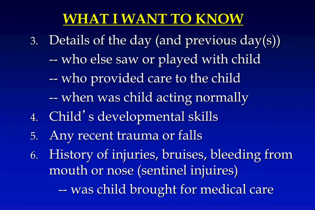 what i want to know 3 details
