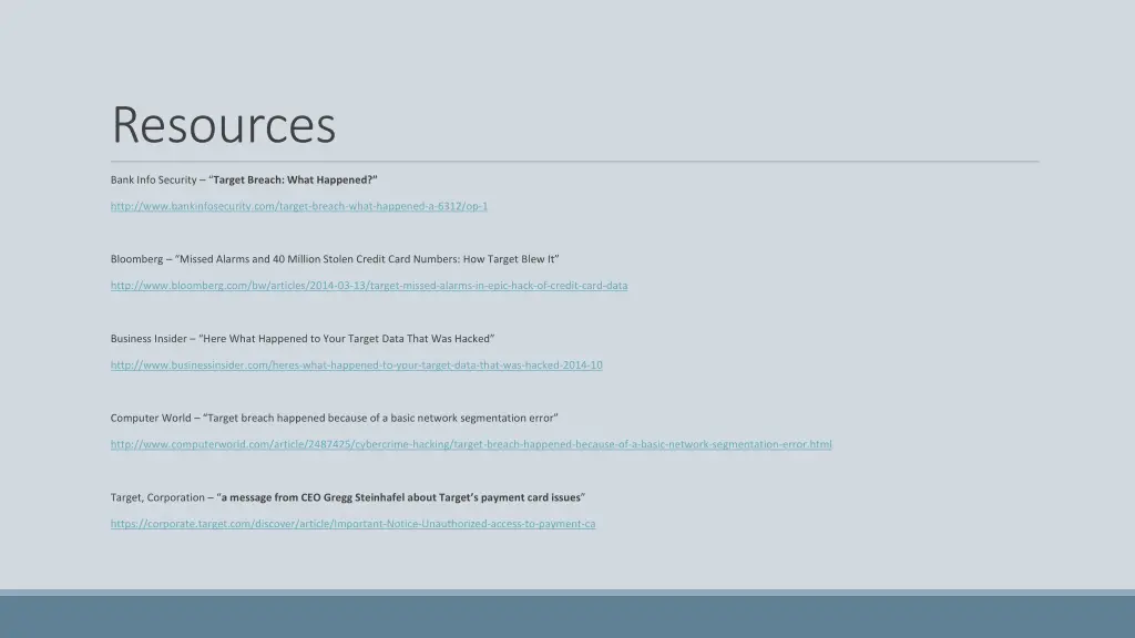 resources
