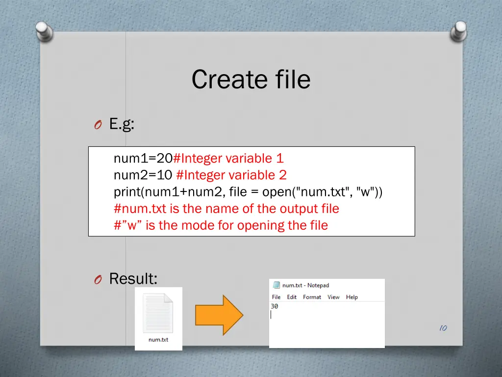 create file