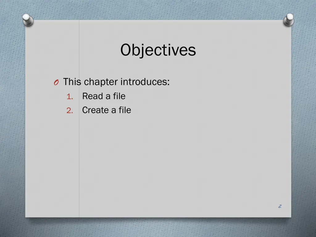 objectives