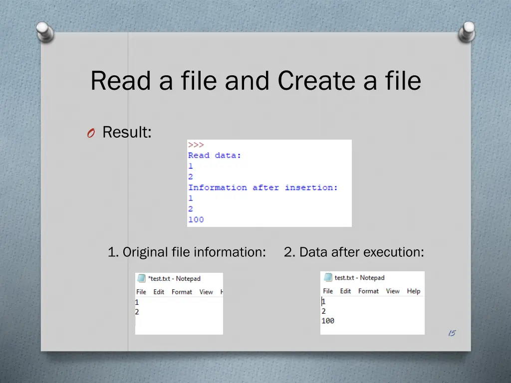 read a file and create a file 2