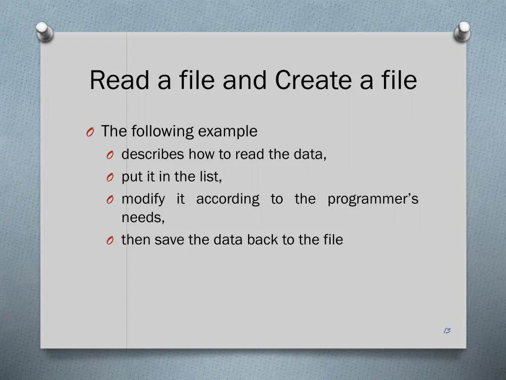 read a file and create a file