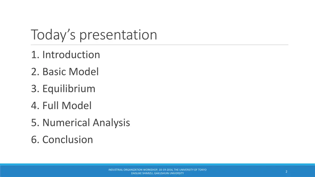 today s presentation
