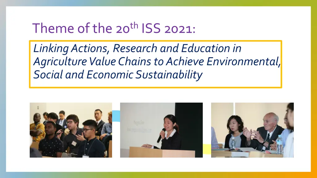 theme of the 20 th iss 2021