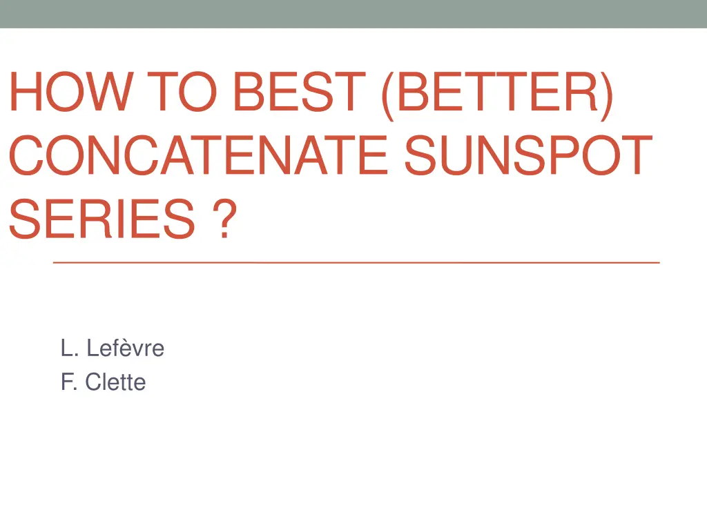 how to best better concatenate sunspot series