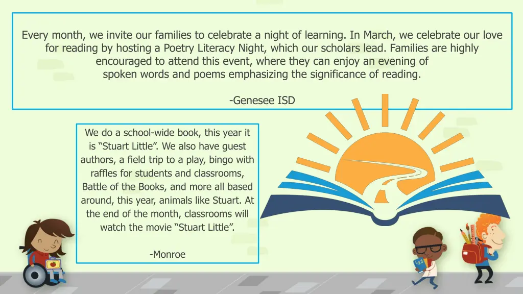 every month we invite our families to celebrate