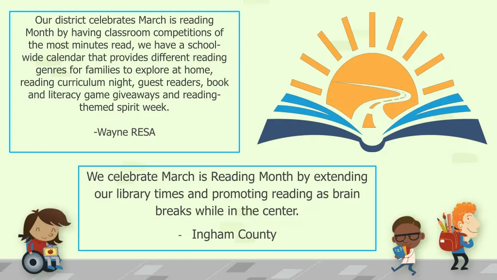 our district celebrates march is reading month