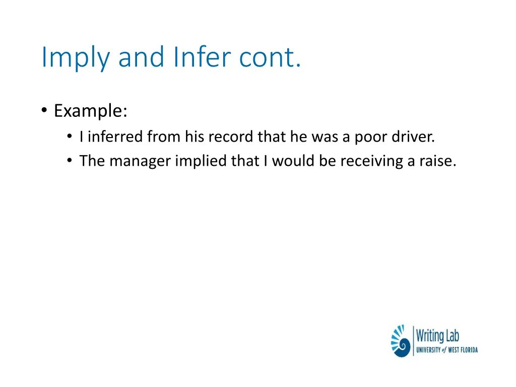 imply and infer cont