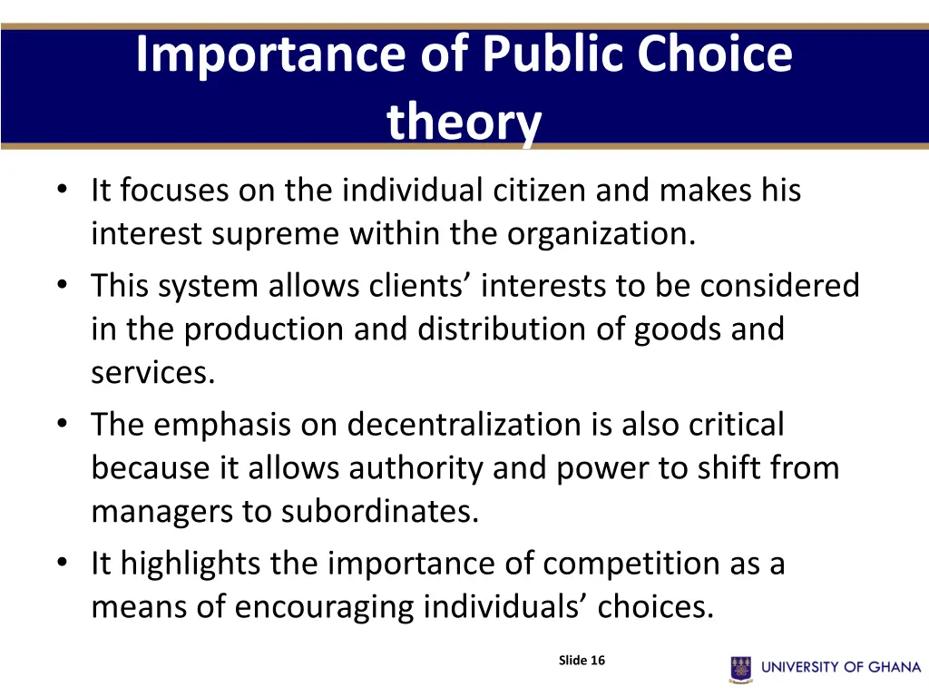 importance of public choice theory it focuses